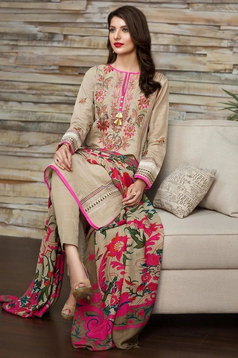 KHADDI EID COLLECTION LAWN EMBROIDERY DRESS 3 PIECE UNSTITCHED