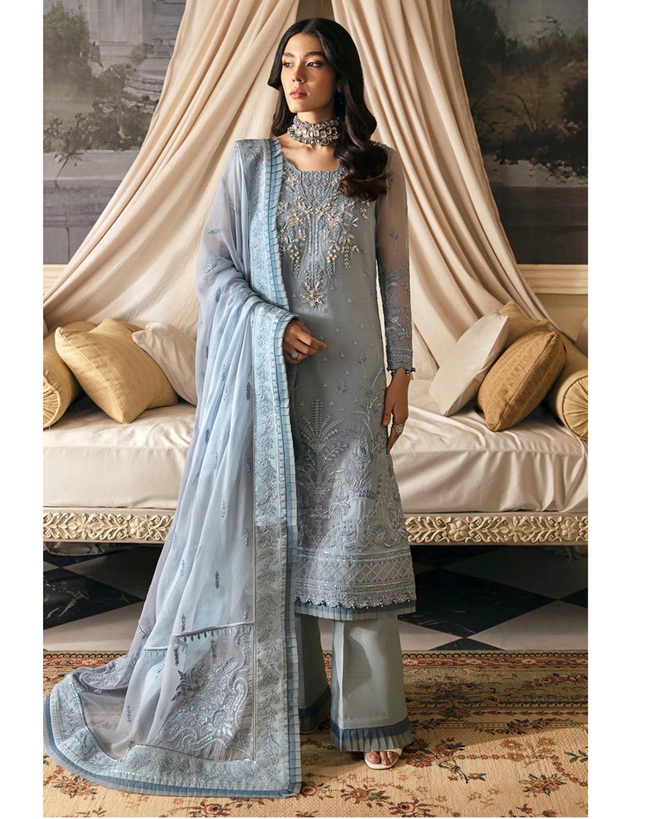 GULAAL SOFT CHIFFON EMBROIDERY COLLECTION UNSTITCHED 3 PIECE