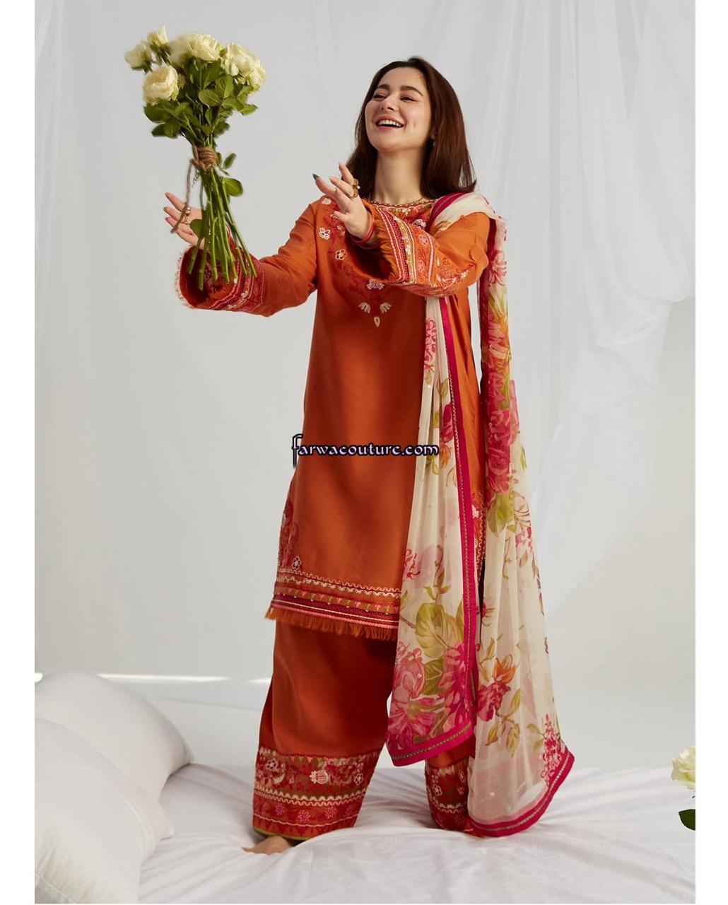 ZARA SHAHJAHAN EID COLLECTION LAWN EMBROIDERY DRESS 3 PIECE UNSTITCHED