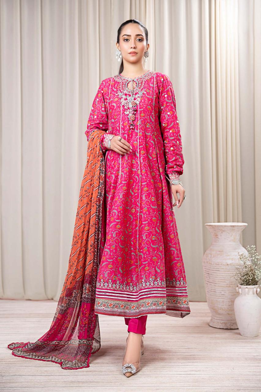 MARIA B EID COLLECTION LAWN PRINTED DRESS 3 PIECE UNSTITCHED