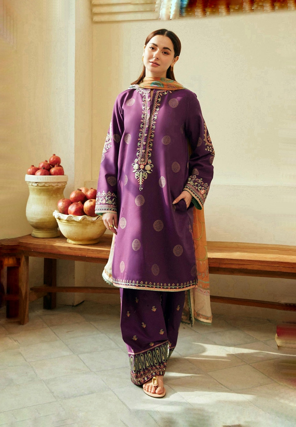 ZARA SHAHJAHAN EID COLLECTION LAWN EMBROIDERY DRESS 3 PIECE UNSTITCHED