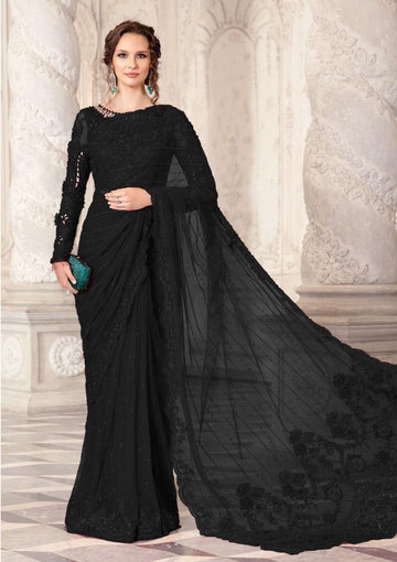 MARIA B WEDDING SOFT NET EMBROIDERY SAREE UNSTICHED 3 PIECE