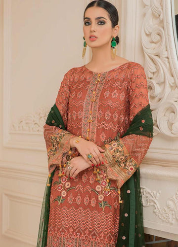 Aizah D70: Lawn Heavy Embroidery Dress Bamber Chiffon Dupatta