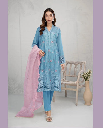 MARIA B LAWN CHICKEN KARI EMBROIDERY DRESS 3 PIECE UNSTITCHED