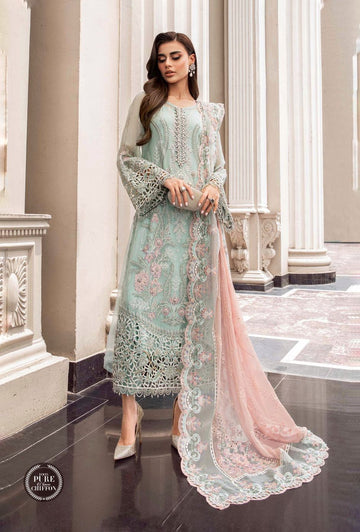 MARIA B SOFT CHIFFON HEAVILY EMBROIDERY DRESS 3 PIECE UNSTITCHED