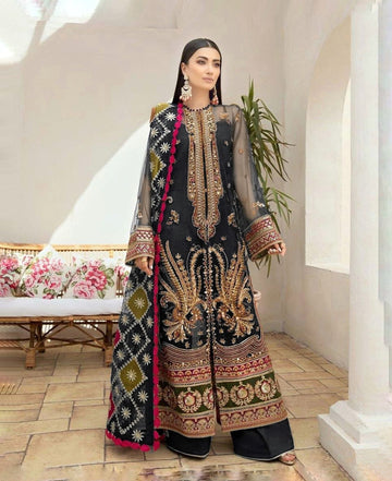 MARYAM HUSSAIN SOFT ORGANZA HEAVILY EMBROIDERY WITH HAND EMBELLISHMENTS WORK 3 PIECE